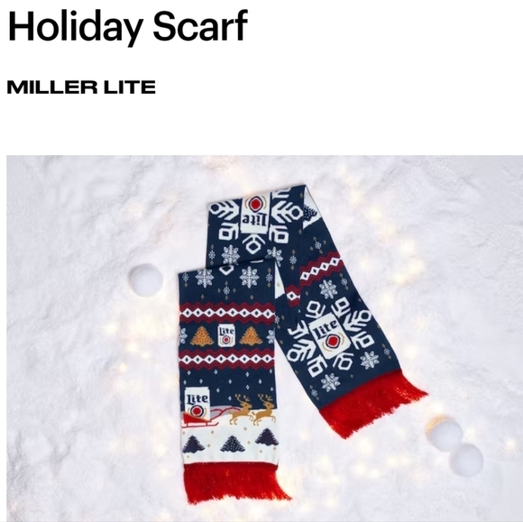 Miller Lite 2019 Ugly Holdiay Sweater Collection Scarf & Beanie Set - Picture 3 of 10